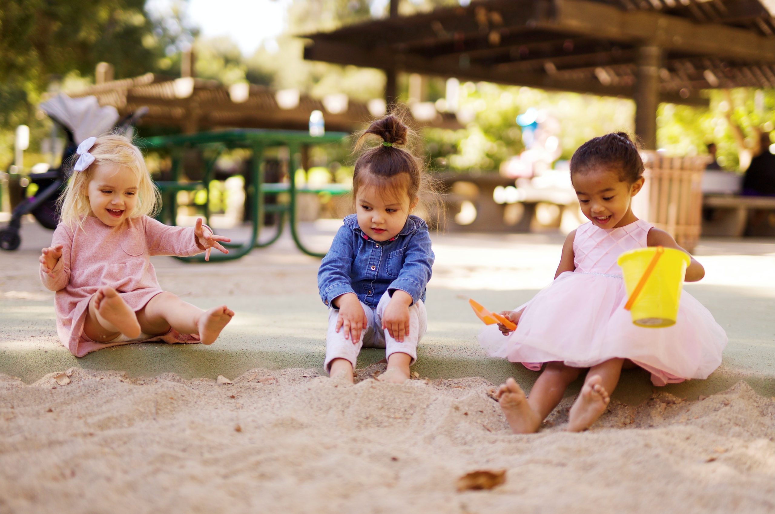 children playing in sand